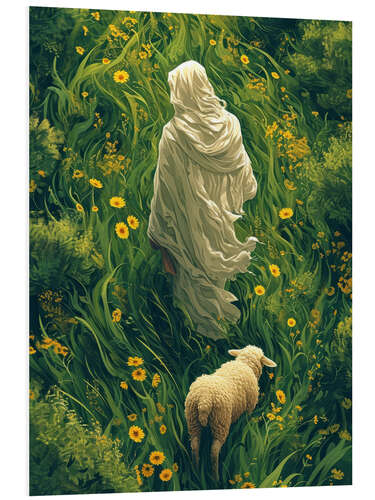Hartschaumbild Jesus mit Lamm