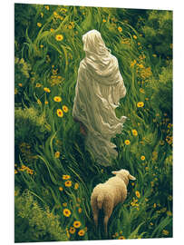 Foam board print Jesus with Lamb