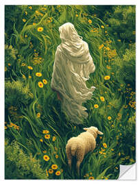 Muursticker Jesus with Lamb