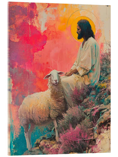 Akrylglastavla Jesus with sheep
