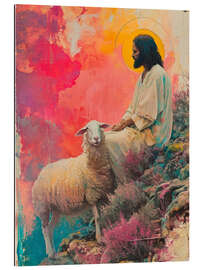 Quadro em plexi-alumínio Jesus with sheep