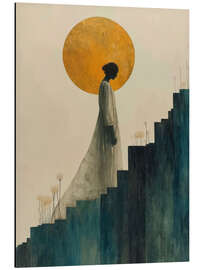 Magnettafel Frau bei Sonnenuntergang