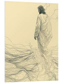 Foam board print Jesus walking on water