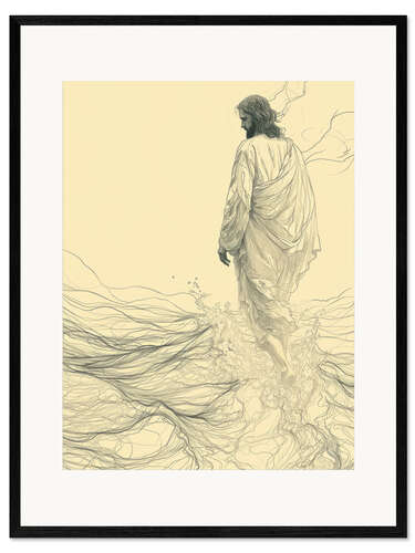 Framed art print Jesus walking on water