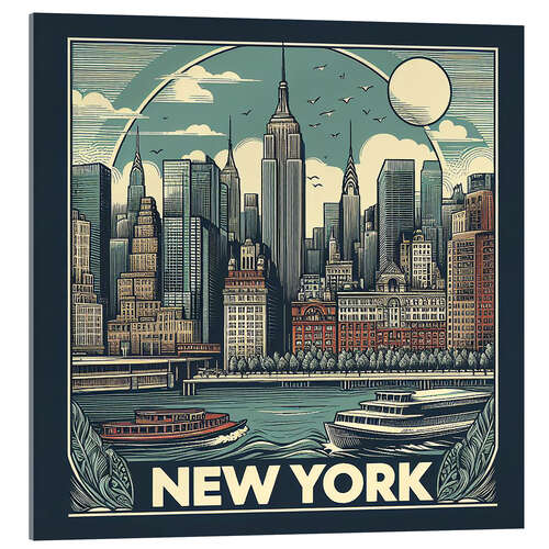 Akrylbillede New York City postcard