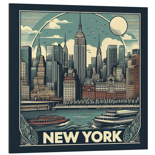 Obraz na aluminium New York City postcard