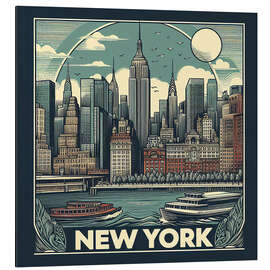 Cuadro de aluminio New York City postcard