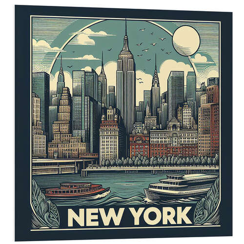 Foam board print New York City postcard