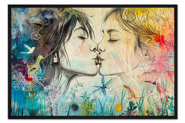 Gerahmter Kunstdruck Der erste Kuss