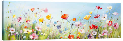 Canvas print Spring meadow with colourful flowers