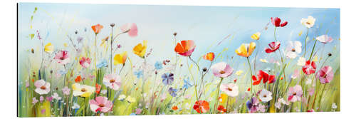 Gallery print Spring meadow with colourful flowers