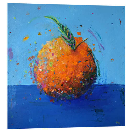 Acrylglasbild Tangerine on Blue