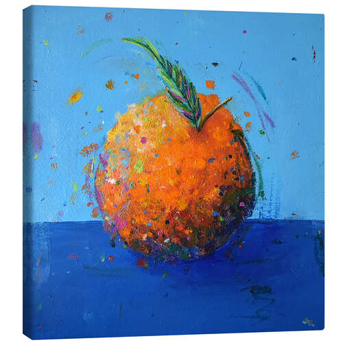 Canvas print Tangerine on Blue