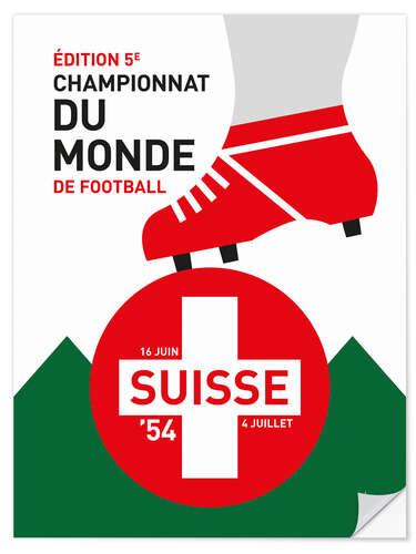 Selvklebende plakat 1954 World Cup Switzerland