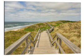 Aluminium print Footbridge through the dunes in Wenningstedt, Sylt