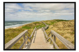 Gerahmter Kunstdruck Steg durch die Dünen in Wenningstedt auf Sylt
