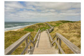 Quadro em PVC Footbridge through the dunes in Wenningstedt, Sylt