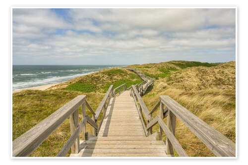 Plakat Footbridge through the dunes in Wenningstedt, Sylt