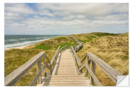 Naklejka na ścianę Footbridge through the dunes in Wenningstedt, Sylt