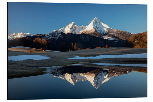 Stampa su alluminio Watzmann reflection in Berchtesgaden National Park