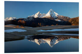 Tableau en PVC Watzmann reflection in Berchtesgaden National Park