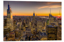 Foam board print New York - Sea of Lights in the Sunset