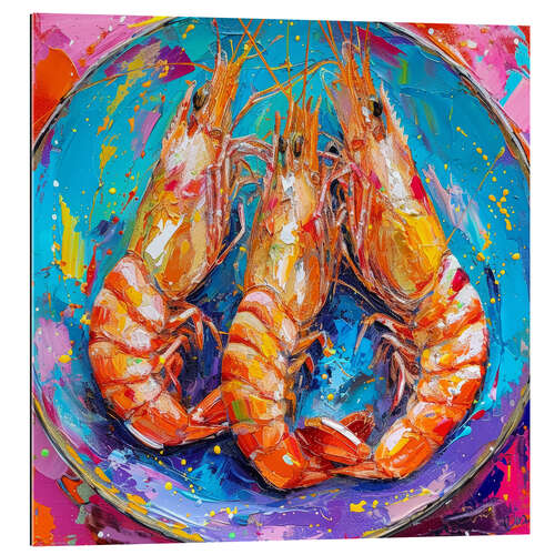 Tableau en plexi-alu Three shrimps