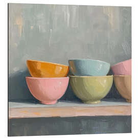 Aluminium print Pastel pots