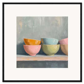 Inramat konsttryck Pastel pots