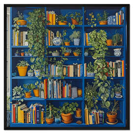 Gerahmter Kunstdruck Botanisches Buchregal