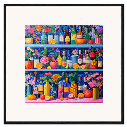 Gerahmter Kunstdruck Regenbogencocktails I