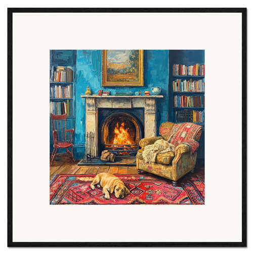 Plakat artystyczny premium w ramie Favorite Fireplace