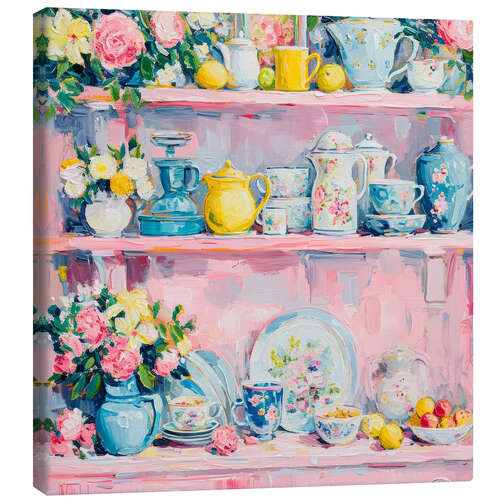 Canvas print Aunt Rosy's china shelf