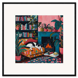 Gerahmter Kunstdruck Die stille Bibliothek