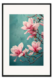 Gerahmter Kunstdruck Magnolien Duft
