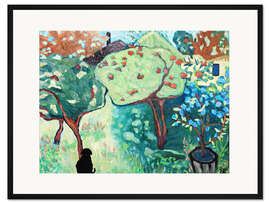 Gerahmter Kunstdruck Baumansicht des Hundes