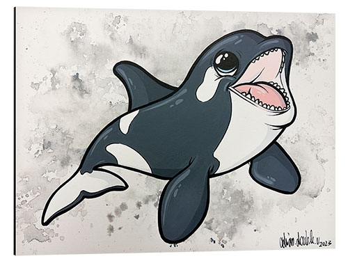 Aluminium print Baby Orca