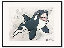 Gerahmter Kunstdruck Baby Orca
