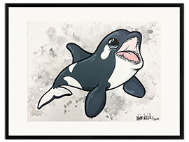 Innrammet kunsttrykk Baby Orca