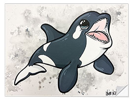 Selvklebende plakat Baby Orca