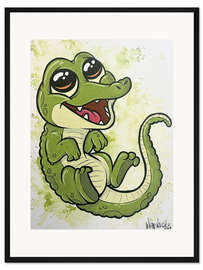 Gerahmter Kunstdruck Kleines Krokodil