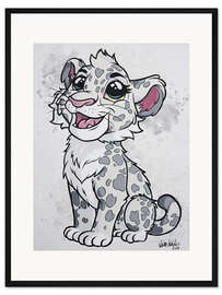 Gerahmter Kunstdruck Schneeleopard