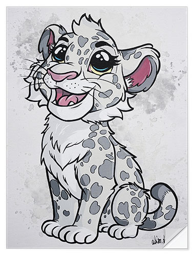 Muursticker Snow Leopard