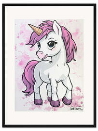 Gerahmter Kunstdruck Kleines Einhorn
