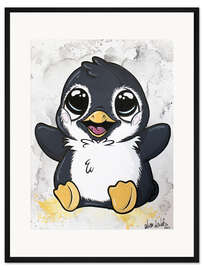 Gerahmter Kunstdruck Kleiner Pinguin