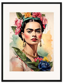Gerahmter Kunstdruck Frida Kahlo im Sonnenlicht
