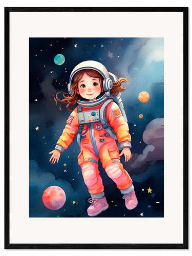 Gerahmter Kunstdruck Astromädchen