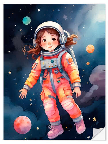 Selvklebende plakat Astrogirl