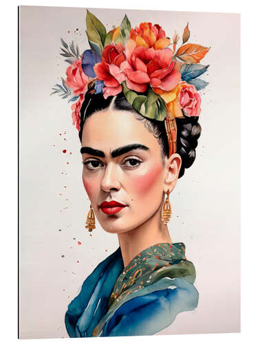 Gallery Print Frida Kahlo mit Blumen im Haar II