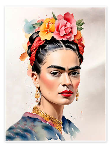 Plakat Frida Kahlo with Flowers in Her Hair I